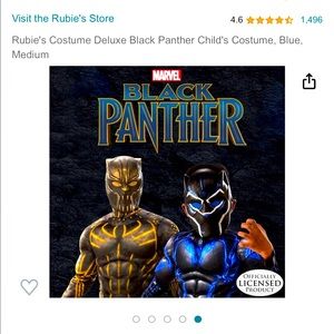 Rubie’s Costume Deluxe Black Panther child’s Costume. Small size.